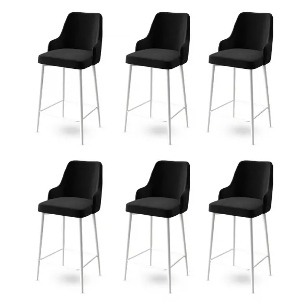 Bar Stool Set (6 Pieces) Enox - Black, White