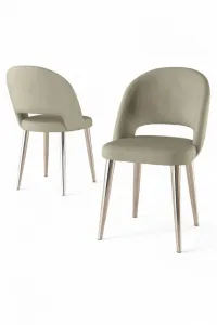 Súprava stoličiek (4 kusy) Pane - Cream, Chrome