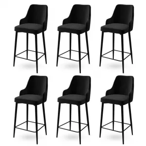 Bar Stool Set (6 Pieces) Enox - Black