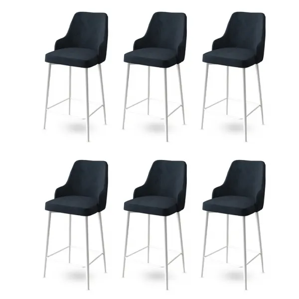 Bar Stool Set (6 Pieces) Enox - Anthracite, White