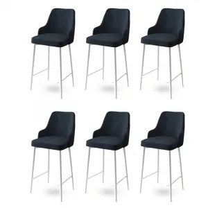 Bar Stool Set (6 Pieces) Enox - Anthracite, White