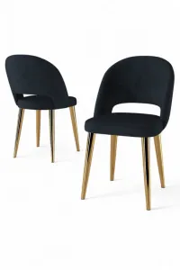 Súprava stoličiek (4 kusy) Pane - Anthracite, Gold
