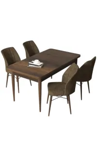 Dining Table & Chairs Set (5 Pieces) Arp - Baroque, Brown