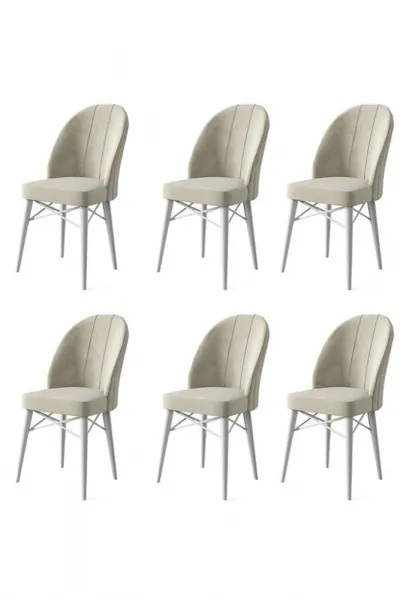 Súprava stoličiek (6 kusov) Ritim - Cream, White