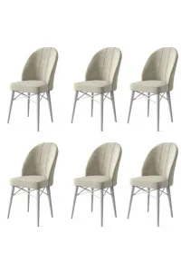 Súprava stoličiek (6 kusov) Ritim - Cream, White