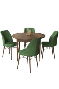 Dining Table & Chairs Set (5 Pieces) Rox - Baroque, Khaki