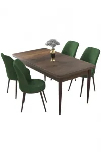 Dining Table & Chairs Set (5 Pieces) Nil - Baroque, Khaki