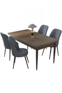 Dining Table & Chairs Set (5 Pieces) Nil - Baroque, Fume