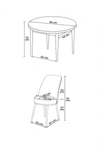 Dining Table & Chairs Set (5 Pieces) Tor - Baroque, Brown