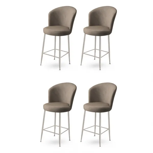 Bar Stool Set (4 Pieces) Alte - Cappuccino, Chrome