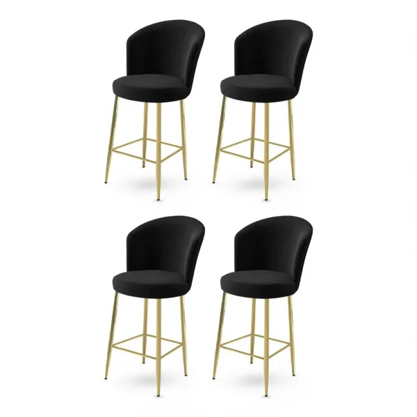 Bar Stool Set (4 Pieces) Fora - Black, Gold