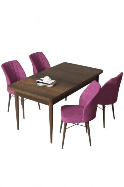 Dining Table & Chairs Set (5 Pieces) Arp - Baroque, Purple
