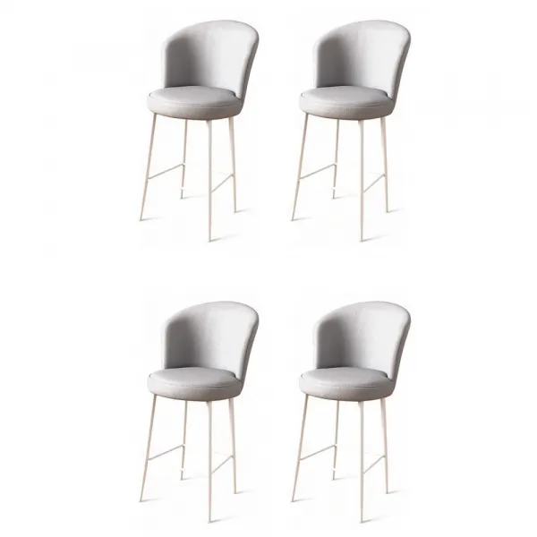 Bar Stool Set (4 Pieces) Uras - Grey, White