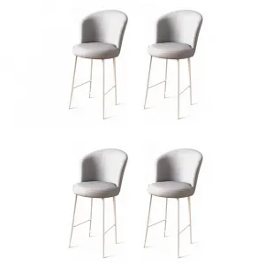 Bar Stool Set (4 Pieces) Uras - Grey, White