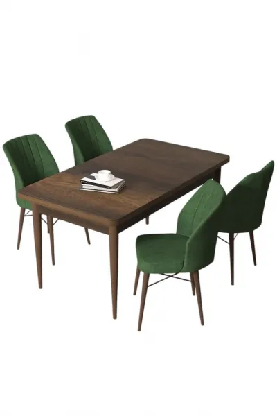 Dining Table & Chairs Set (5 Pieces) Arp - Baroque, Khaki