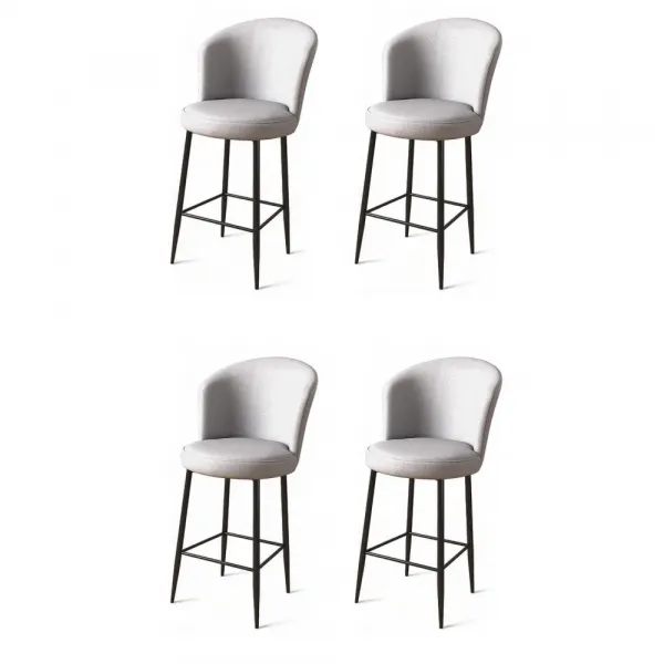 Bar Stool Set (4 Pieces) Uras - Grey, Black