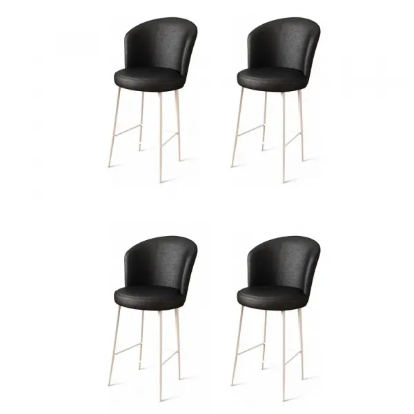 Bar Stool Set (4 Pieces) Uras - Black, White