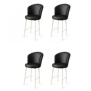 Bar Stool Set (4 Pieces) Uras - Black, White