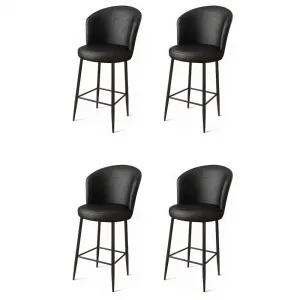 Bar Stool Set (4 Pieces) Uras - Black
