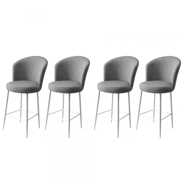 Bar Stool Set (4 Pieces) Fora - Grey, White