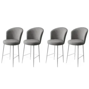 Bar Stool Set (4 Pieces) Fora - Grey, White