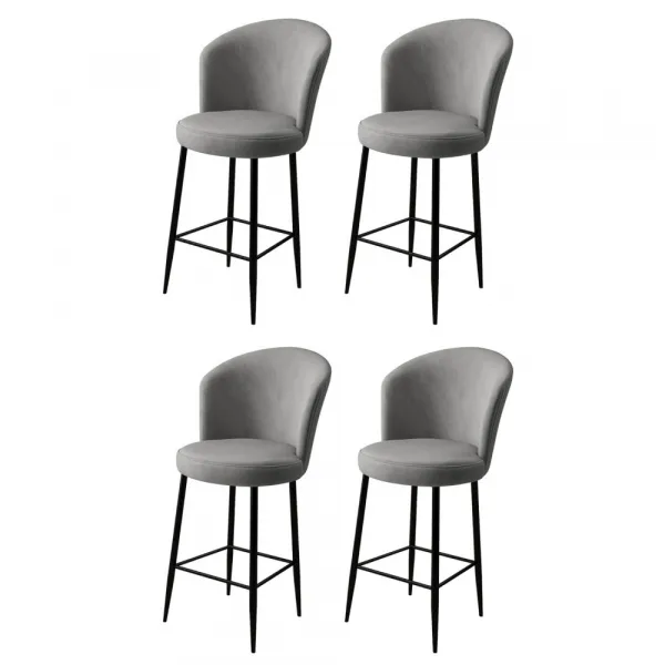 Bar Stool Set (4 Pieces) Fora - Grey, Black