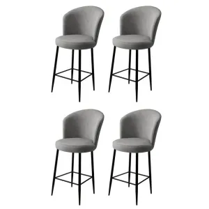 Bar Stool Set (4 Pieces) Fora - Grey, Black