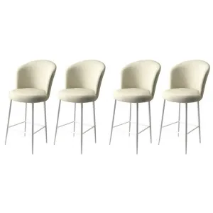 Bar Stool Set (4 Pieces) Fora - Cream, White