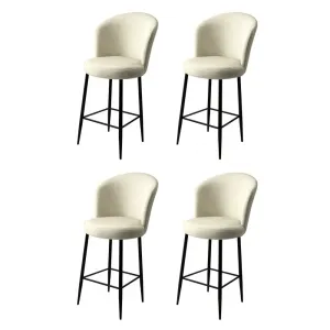 Bar Stool Set (4 Pieces) Fora - Cream, Black