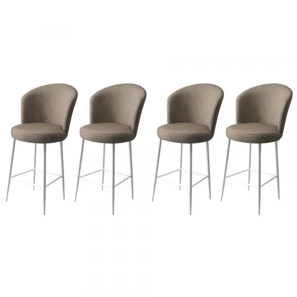 Bar Stool Set (4 Pieces) Fora - Cappuccino, White