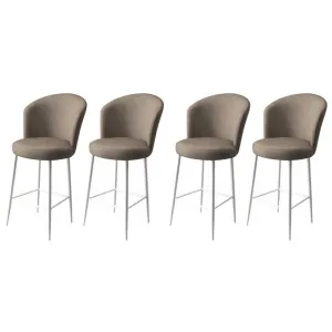 Bar Stool Set (4 Pieces) Fora - Cappuccino, White