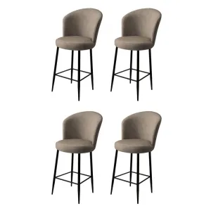Bar Stool Set (4 Pieces) Fora - Cappuccino, Black