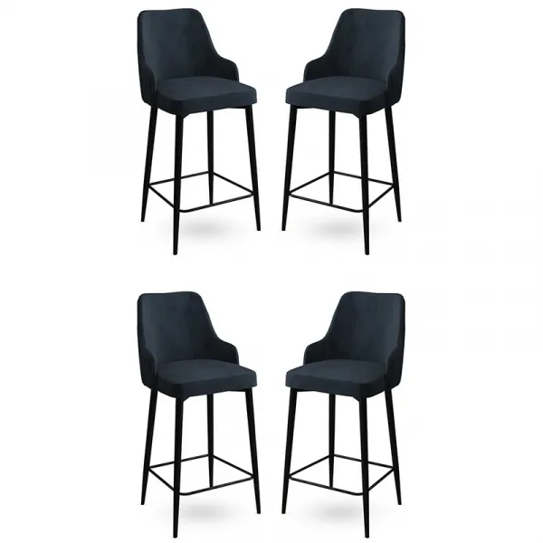 Bar Stool Set (4 Pieces) Enox - Anthracite, Black