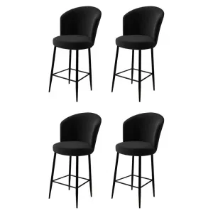 Bar Stool Set (4 Pieces) Fora - Black