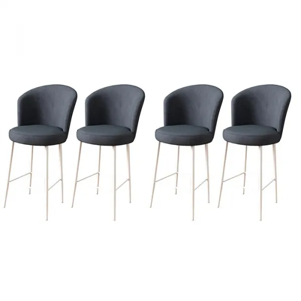 Bar Stool Set (4 Pieces) Fora - Anthracite, White