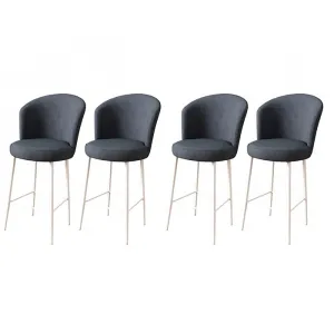 Bar Stool Set (4 Pieces) Fora - Anthracite, White