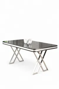 Jedálenský stôl Vals - Black Marble, Chrome
