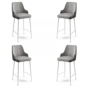 Bar Stool Set (4 Pieces) Enox - Grey, White