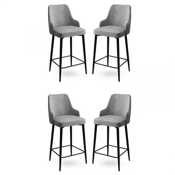 Bar Stool Set (4 Pieces) Enox - Grey, Black