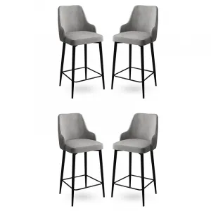 Bar Stool Set (4 Pieces) Enox - Grey, Black