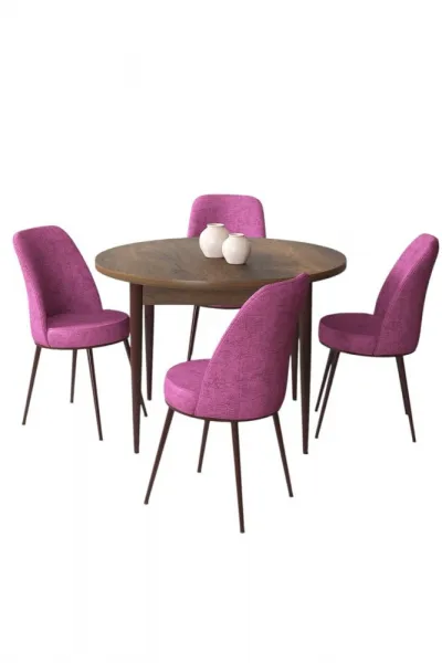 Dining Table & Chairs Set (5 Pieces) Tor - Baroque, Purple