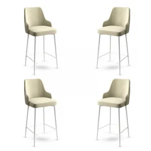 Bar Stool Set (4 Pieces) Enox - Cream, White