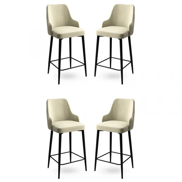 Bar Stool Set (4 Pieces) Enox - Cream, Black
