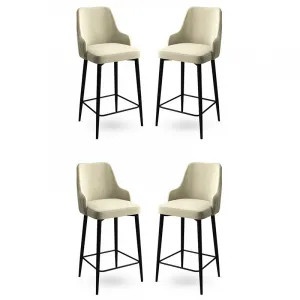 Bar Stool Set (4 Pieces) Enox - Cream, Black
