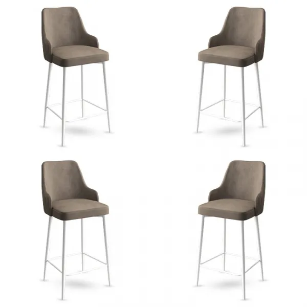 Bar Stool Set (4 Pieces) Enox - Cappuccino, White