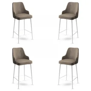 Bar Stool Set (4 Pieces) Enox - Cappuccino, White