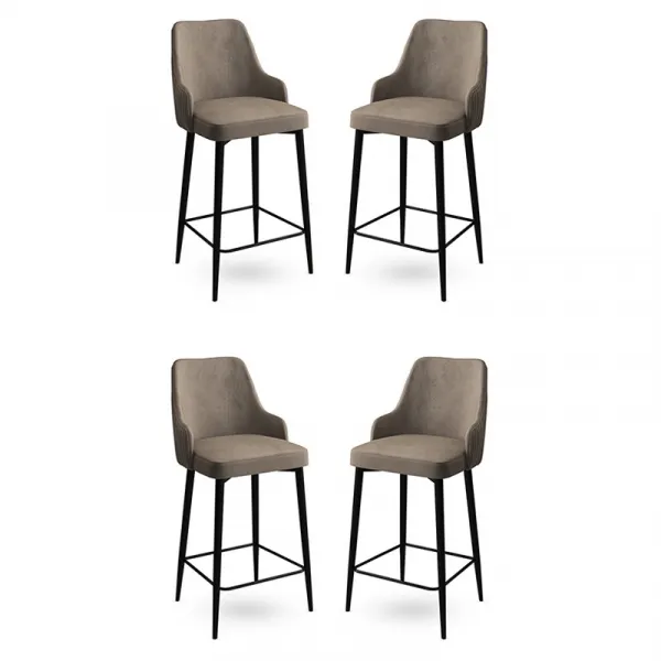 Bar Stool Set (4 Pieces) Enox - Cappuccino, Black