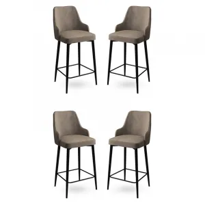 Bar Stool Set (4 Pieces) Enox - Cappuccino, Black