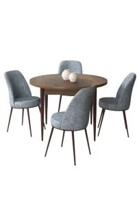 Dining Table & Chairs Set (5 Pieces) Tor - Baroque, Grey