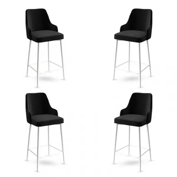 Bar Stool Set (4 Pieces) Enox - Black, White